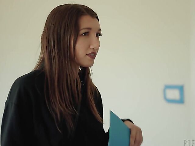 Skinny petite Maya Woulfe is his little slut