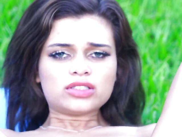 Petite latina solo outdoors with Destiny Cruz