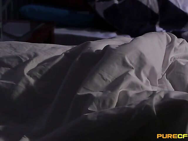 CFNM handjob and blowjob in the night with Alana Bliss, Lana Harding and Scarlett Rose milking a mature cock all together