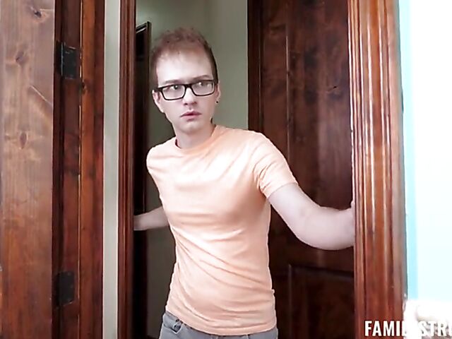 Hot threesome in the family with Lilly Hall and Mia Taylor getting fucked by lucky nerd boy Alex Jett