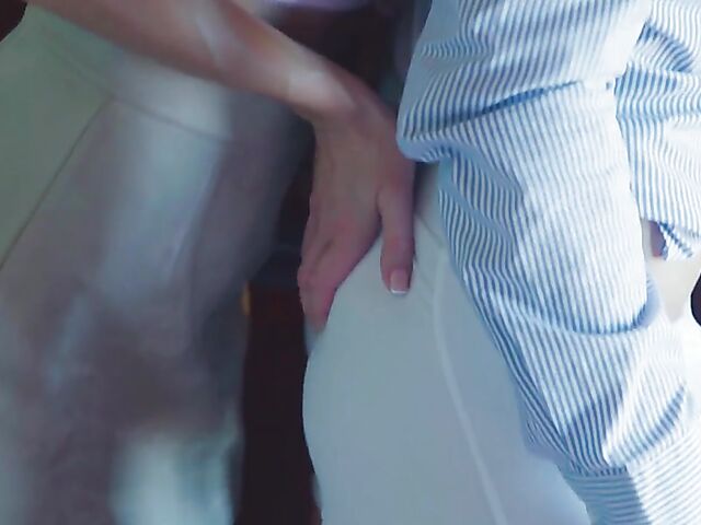 Delightful Sybil sucking his dick and fingering his ass