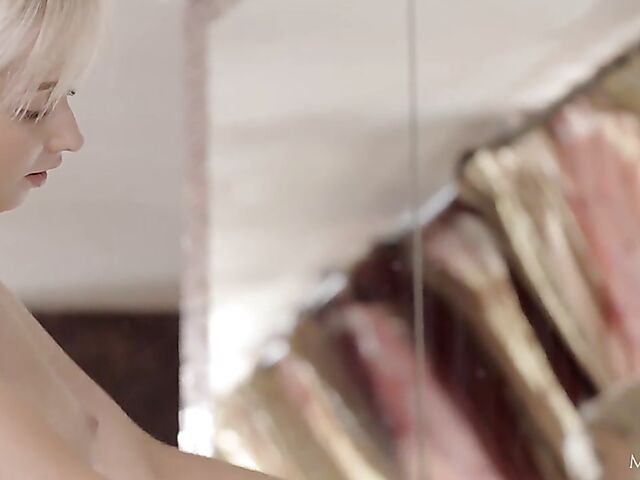 Blonde Bernie's fingering solo in her lovely panties