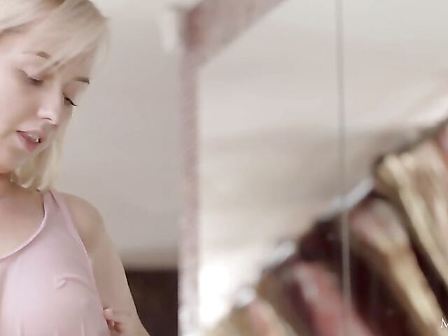 Blonde Bernie's fingering solo in her lovely panties