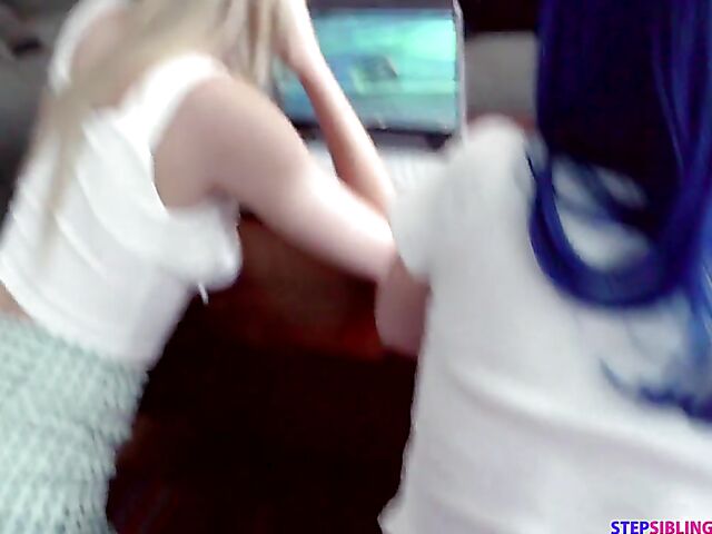 Jewelz Blu & Lily Larimar - Skirt sex with two girls while doing homework