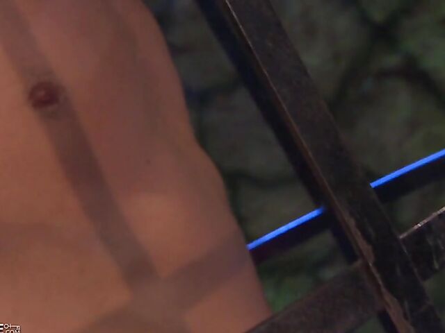 Blonde mistress in leather boots Aiden Starr has a crush on her male slave