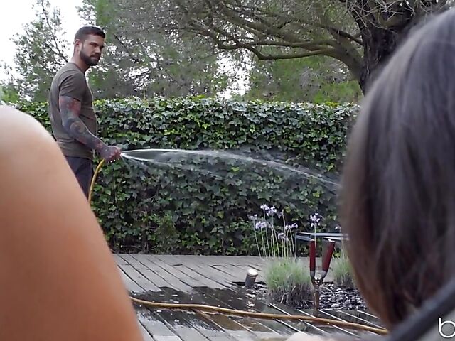 Anya Krey - Hot brunette fuck time with her tattooed gardener