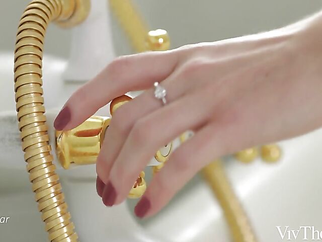 Lesbian bathroom to bed lovemaking with Lika Star and Stefany Kyler