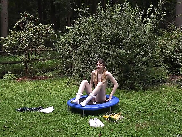 Michelle Anthony - Pissing teen outdoor pussy insertions during her photoshoot