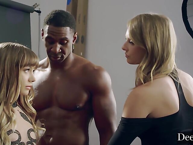 Kinky photoshoot and BBC threesome with hot models Ashley Lane and Naomi Swann