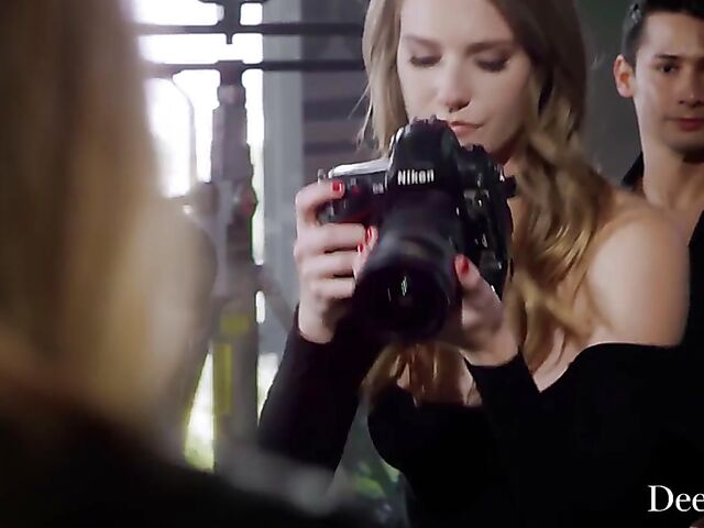 Kinky photoshoot and BBC threesome with hot models Ashley Lane and Naomi Swann