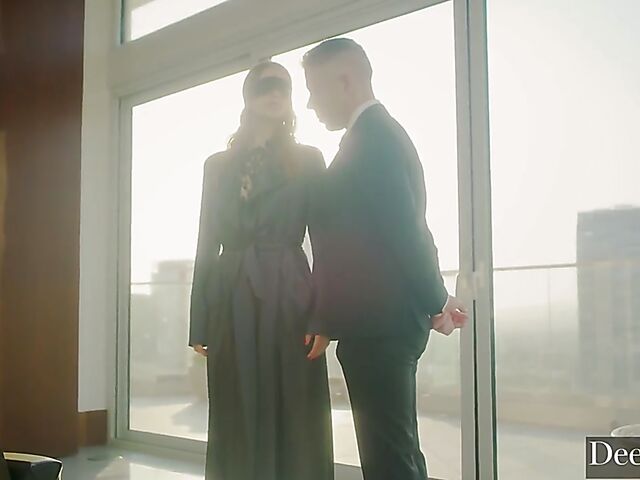 Blindfolded sex in lace lingerie with hot submissive woman Jill Kassidy