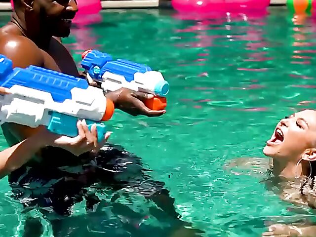 Two wet bikini girls Jane Wilde and Alexis Tae need Jax Slayher's BBC for interracial anal threesome