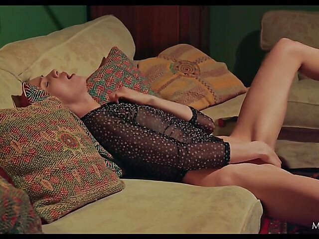 Bored Adel Morel playing chess alone and fingering herself in the evening