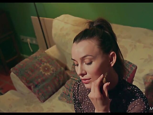 Bored Adel Morel playing chess alone and fingering herself in the evening