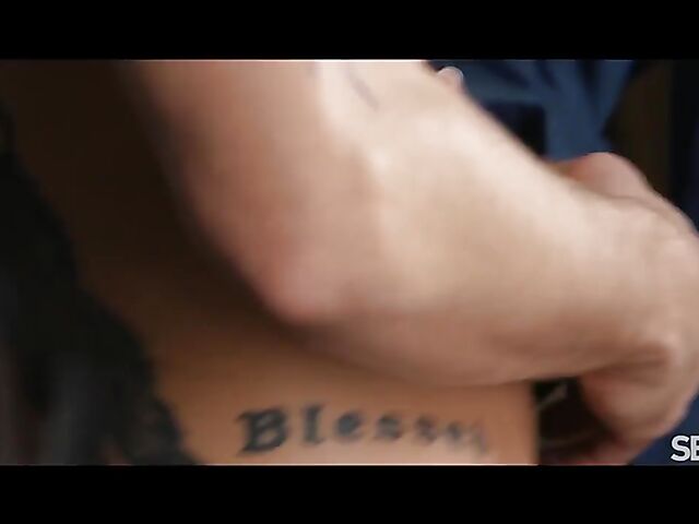 Erotic hot sex in bed with flat chested Eveline Dellai