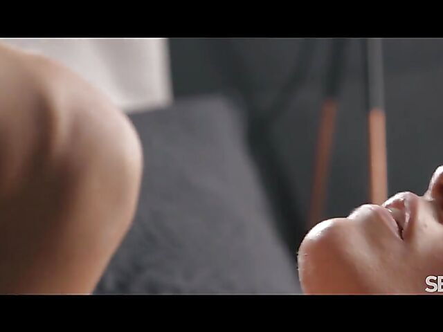 Erotic hot sex in bed with flat chested Eveline Dellai