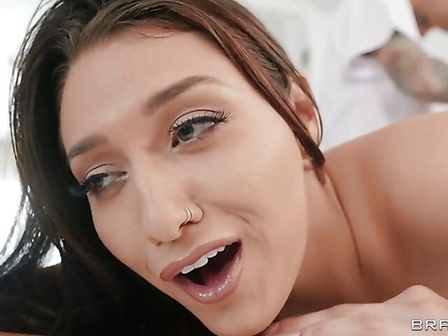 Massage fuck in red g-string with amazing Bella Rolland