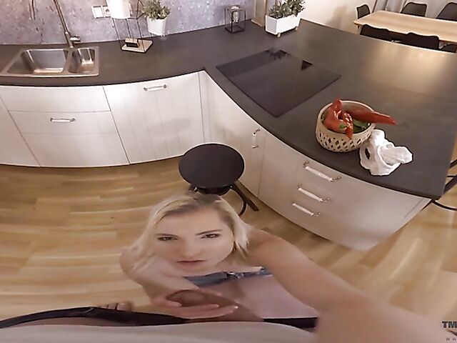 Small tits blonde POV kitchen quickie like real with Tyna