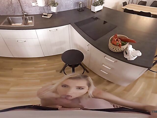 Small tits blonde POV kitchen quickie like real with Tyna