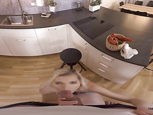Small tits blonde POV kitchen quickie like real with Tyna