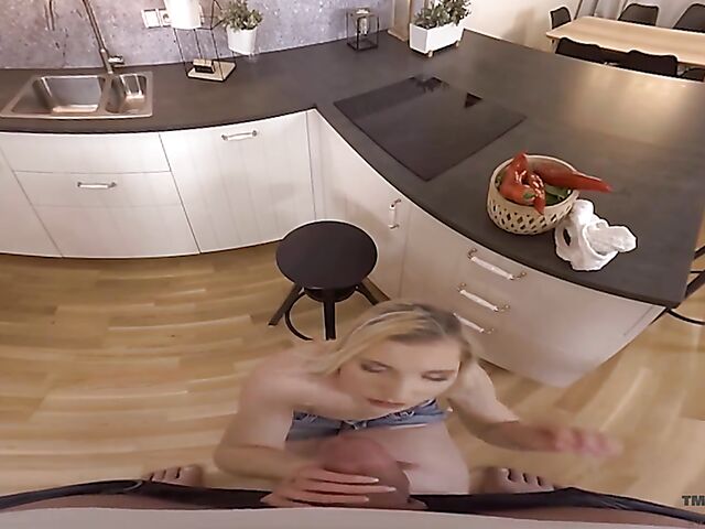 Small tits blonde POV kitchen quickie like real with Tyna