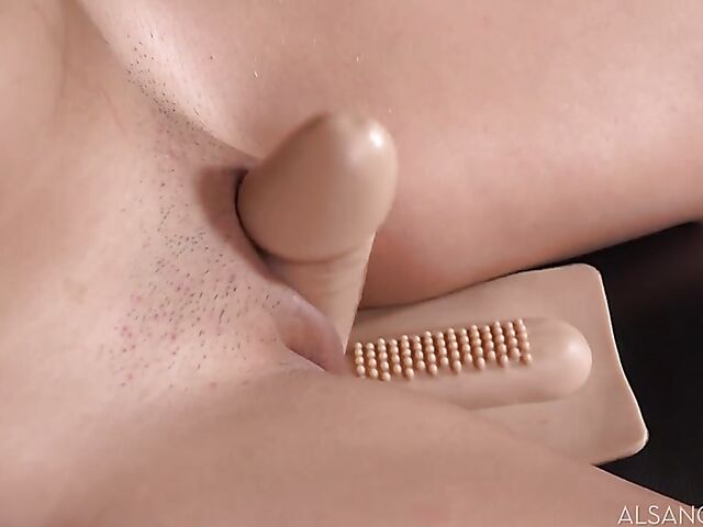 Pigtailed Sybian rider with natural boobs Sawyer Cassidy loves that sex machine