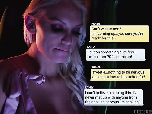 Lesbian date and pussy lick with Kenzie Taylor and Laney Grey