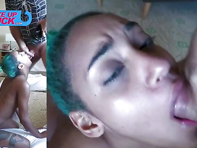 Woodman anal bangs green-haired Capri Lmonde in her bed in the morning