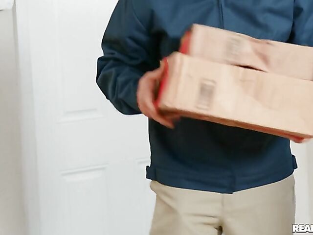 Maya Farrell meets the delivery guy with no panties on