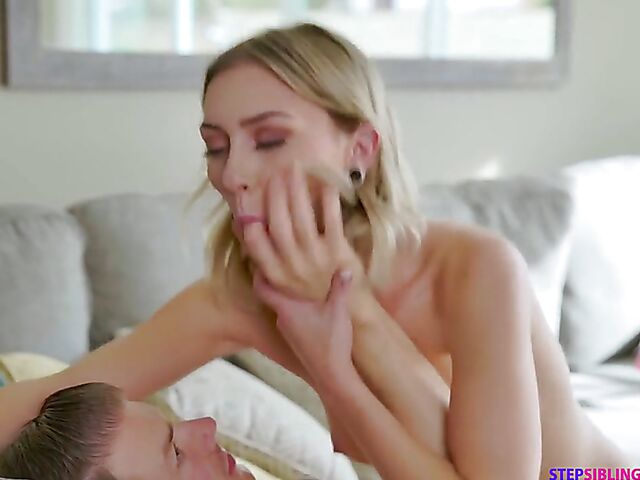 Skinny teen in pink miniskirt Chloe Temple plays golf and gets her hole pounded by her stepbro