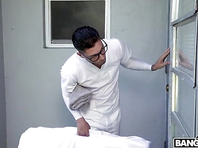 Oiled big tits MILF massage after shower with wet Rachael Cavalli