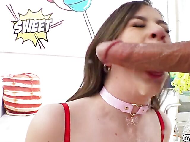 Natalie Brooks is a young nasty slut in red lingerie