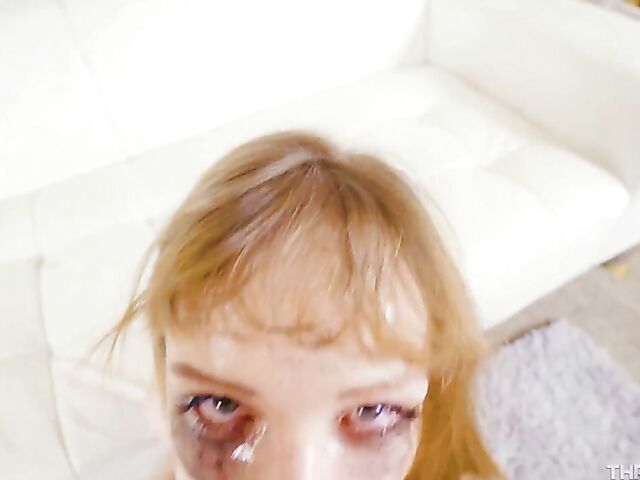 Dirty deepthroat in barely-there lingerie featuring Aliya Brynn