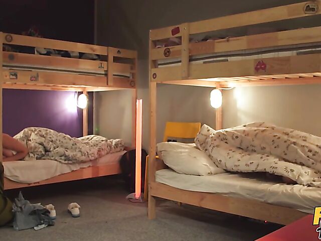 Threesome squirt with Veronica Leal and Taylee Wood in the hostel