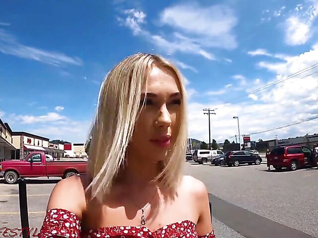 BTS vlog and POV fuck with blonde pornstar Sky Pierce