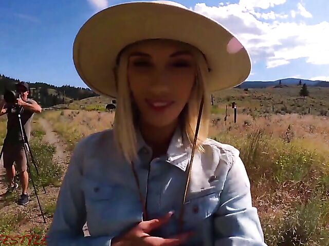 BTS vlog and POV fuck with blonde pornstar Sky Pierce