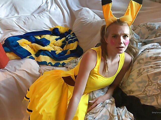 Pikachu cosplay anal with teen Hannah Hawthorne