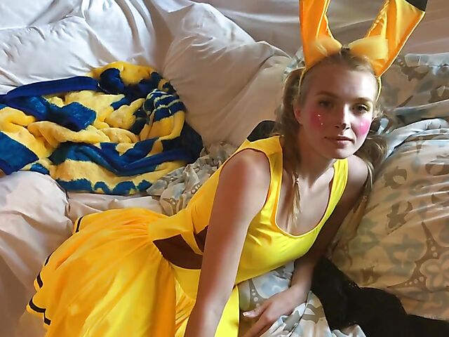 Pikachu cosplay anal with teen Hannah Hawthorne