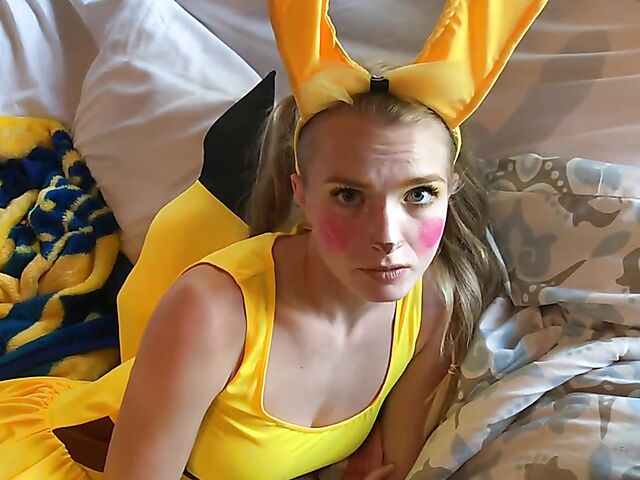 Pikachu cosplay anal with teen Hannah Hawthorne