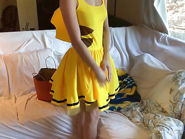 Pikachu cosplay anal with teen Hannah Hawthorne