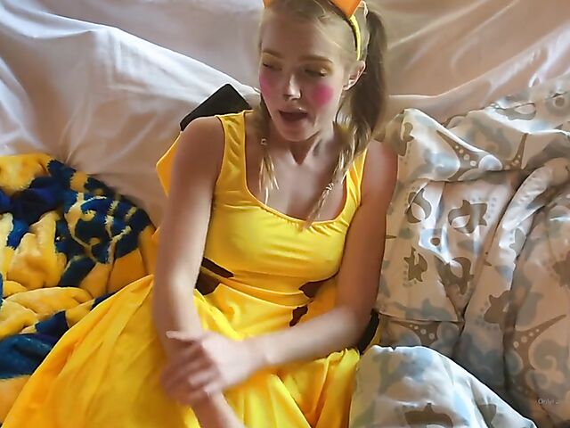 Pikachu cosplay anal with teen Hannah Hawthorne