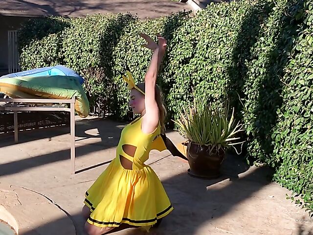 Pikachu cosplay anal with teen Hannah Hawthorne