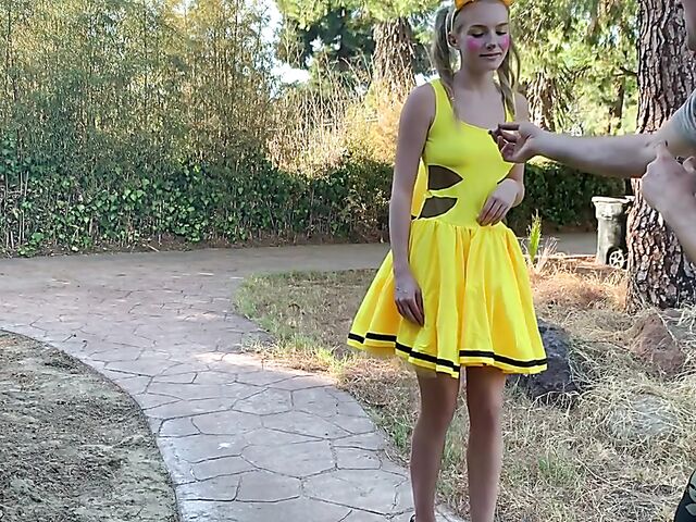 Pikachu cosplay anal with teen Hannah Hawthorne