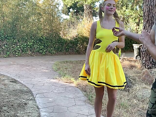 Pikachu cosplay anal with teen Hannah Hawthorne