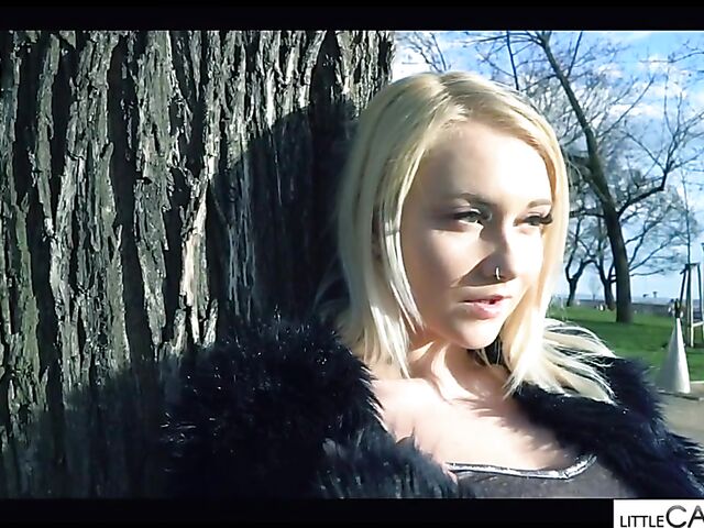 Blonde submissive slut Marilyn Sugar gets railed by a fully clothed guy