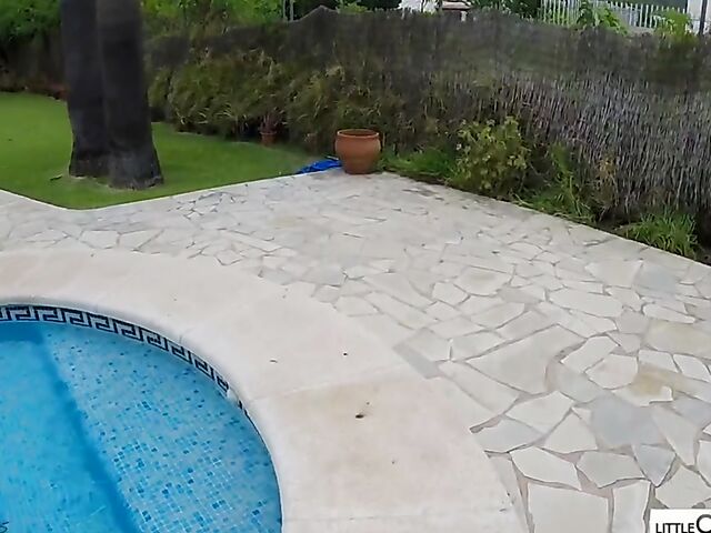 POV pool blowjob with bikini babe Little Caprice