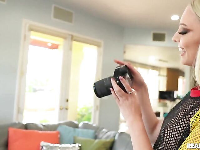 Blonde slut Lily Larimar is a provocative photographer with an appetite for cock