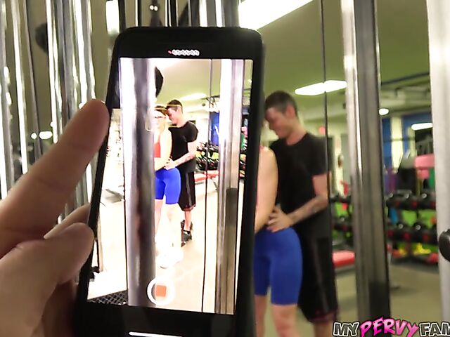 Michele James - Pretty girl with glasses and big natural tits POV fucked in the locker room