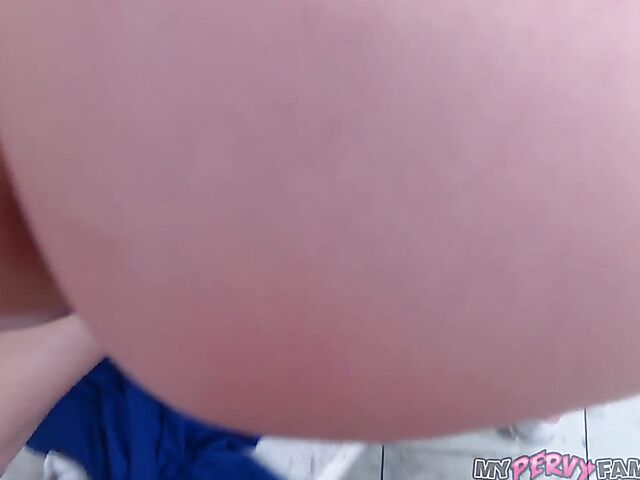 Michele James - Pretty girl with glasses and big natural tits POV fucked in the locker room