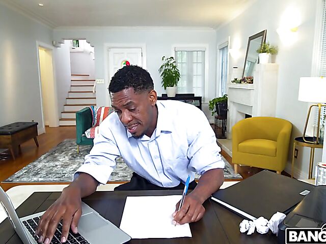 Seductive ebony chick Ashley Aleigh wants Jonathan Jordan's black cock in her black pussy